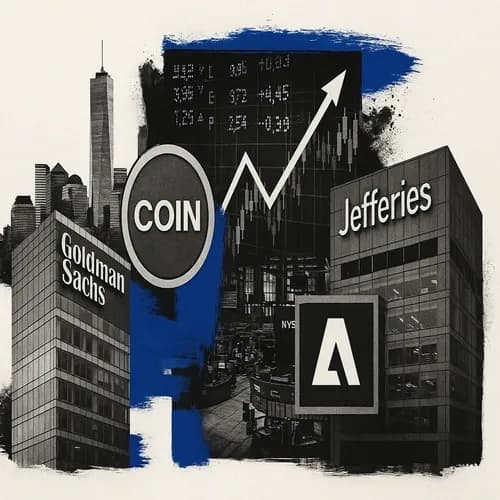 US BROKER MOVES: COIN upgraded at Goldman Sachs; ADBE downgraded at Jefferies