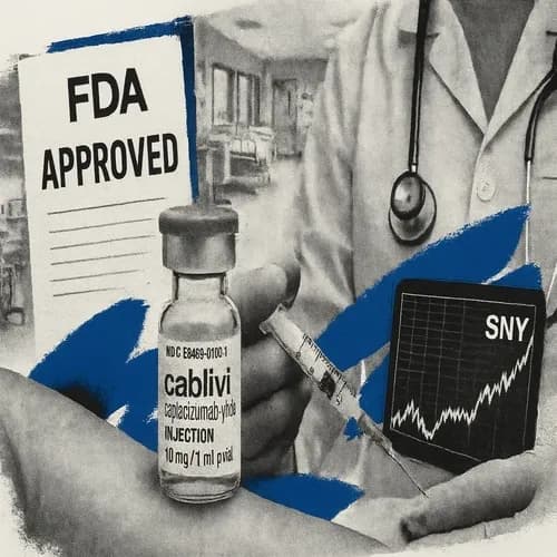 FDA approved cablivi (SNY) for injection to treat pediatric patients 12 years...
