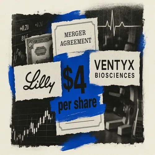 Eli Lilly (LLY) confirms its to acquire Ventyx Biosciences (VYTX) for USD 14/shr