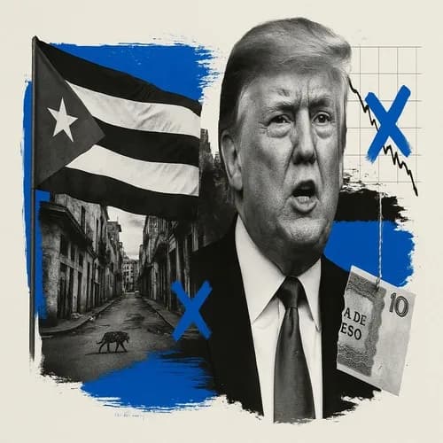 US President Trump says Cuba is in trouble and is hanging by a thread