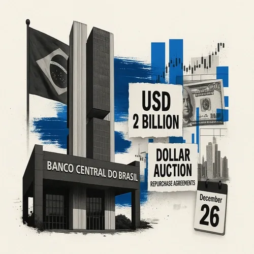 Brazilian Central Bank to offer USD 2bln in Dollar auction with repurchase ag...