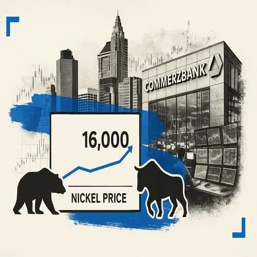 Commerzbank maintains year-end nickel price forecast of USD 16k per tonne