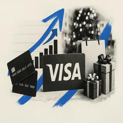 Visa (V) US Holiday Spending: +4.2%