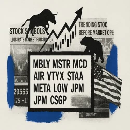 US PRE-MARKET MOVERS: MBLY, MSTR, MCD, AIR, VTYX, STAA, META, LOW, JPM, CSGP