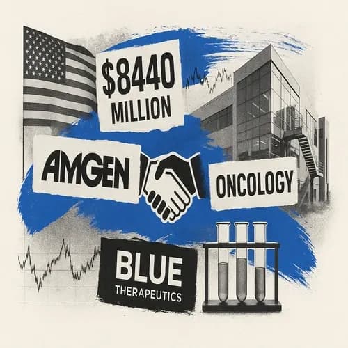 Amgen (AMGN) acquires dark Blue Therapeutics for up to USD 840mln