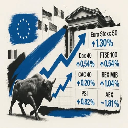 EUROPEAN CLOSES: Euro Stoxx 50 +1.30% at 5
