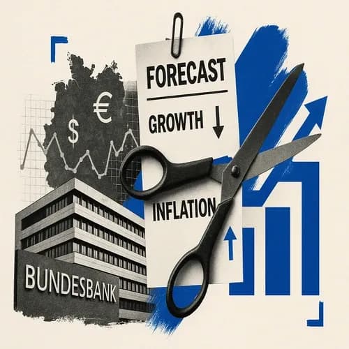 Bundesbank cuts growth forecast for 2026 to 0.6% (prev. 0.7%) and raises 2026...
