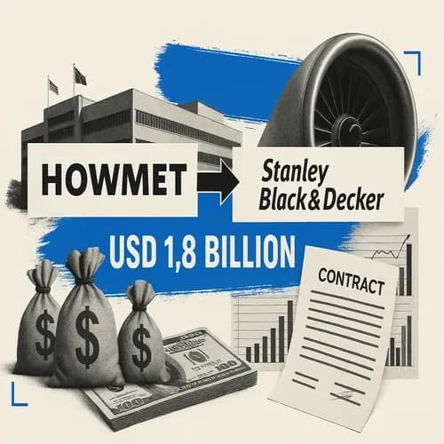 Howmet (HWM) to acquire consolidated aerospace manufacturing from Stanley Bla...