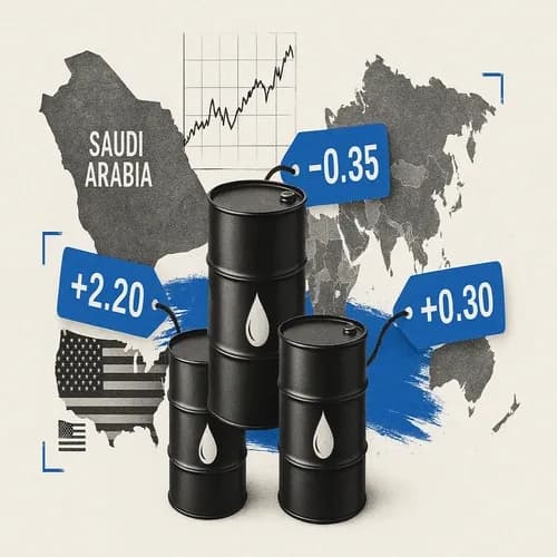 Saudi Arabia sets February Arab Light crude oil OSP to US at plus USD 2.20/bb...