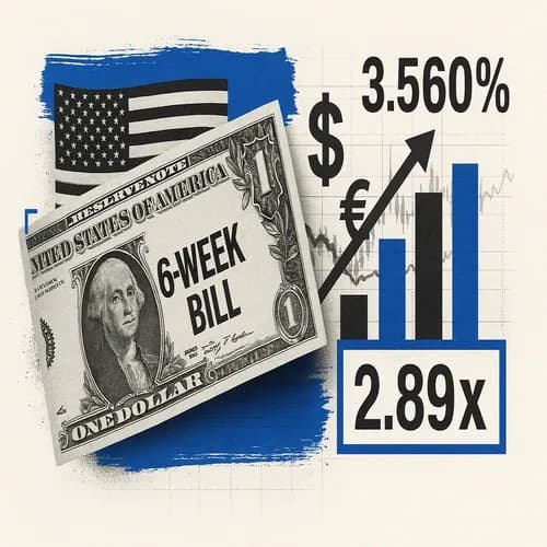 US sells 6-week bills at high rate 3.560%, B/C 2.89x