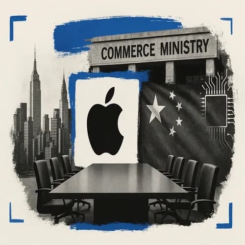 China's Commerce Ministry says the Vice Commerce Minister met with the Apple ...