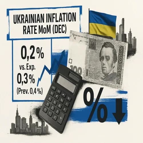 Ukrainian Inflation Rate MoM (Dec) M/M 0.2%   vs. Exp. 0.3%   (Prev. 0.4%  )