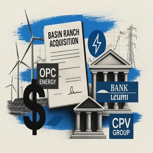 OPC Energy secures an additional USD 130mln Bank Leumi financing for CPV Grou...