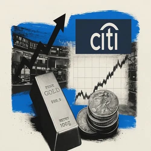 Citi says its 3-month price target for gold and silver is now USD 5000/oz and...