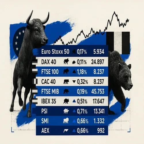 European Closes: Euro Stoxx 50 +0.17% at 5