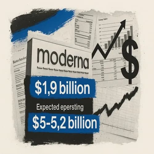 Moderna (MRNA) 2025 revenue outlook of about USD 1.9bln (exp. USD 1.89bln) an...