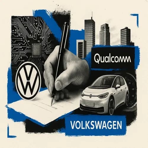 Volkswagen (VOW3 GY) and Qualcomm (QCOM) have signed a letter of intent to po...