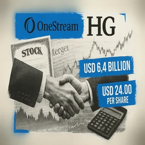 OneStream (OS) to be acquired by HG for USD 6.4bln