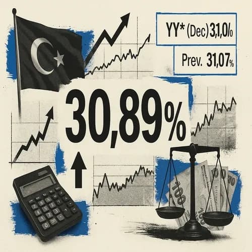 Turkish CPI YY* (Dec) 30.89% vs. Exp. 31.0% (Prev. 31.07%)