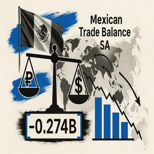 Mexican Trade Balance SA (Nov) -0.274B (Prev. 1.411B, Rev. 1.530B)