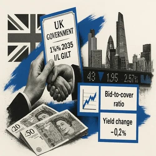 UK sells GBP 900mln 1.125% 2035 I/L Gilt: b/c 4.81x (prev. 3.09x) & real yiel...